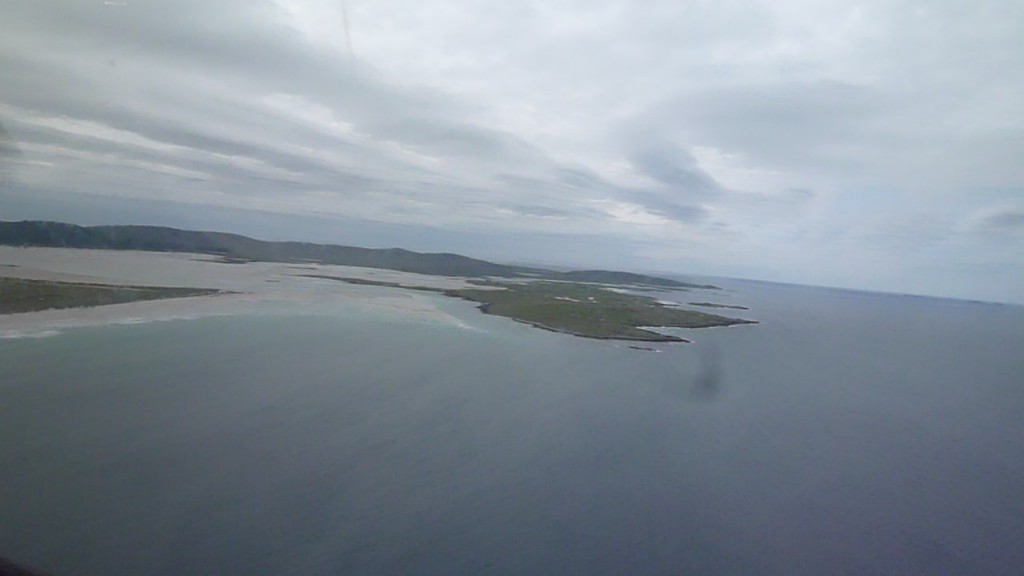 Landing at Sollas Beach airfield