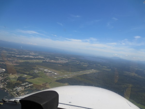 Approaching Port Macquary. The airport is close by the town. 
